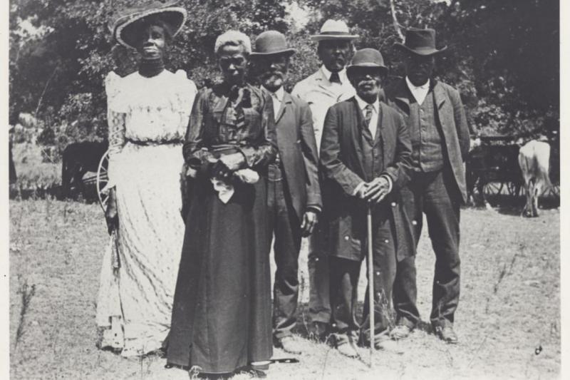 Emancipation Day celebration, June 19, 1900 held in "East Woods" on East 24th Street in Austin. Credit: Austin History Center. 