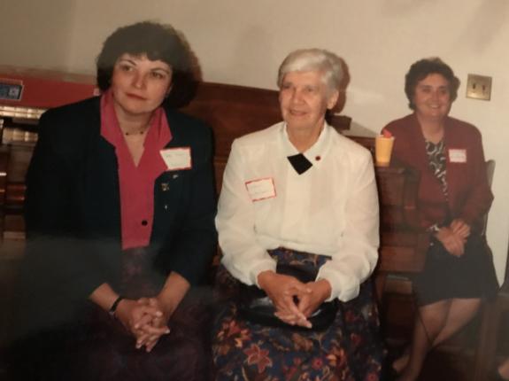 Annette at a Campus Reunion (in the center)