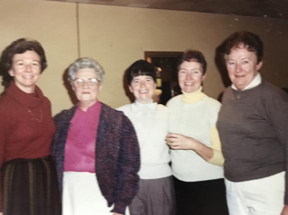 From left to right: Srs. Mary Lynn, Mary Stephen, Joanne, Catherine and Catherine's sister Margie