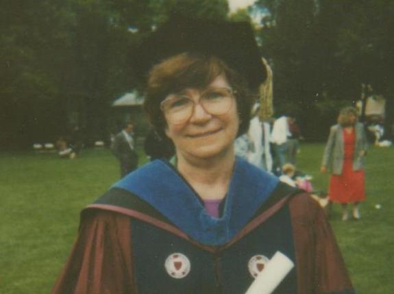 Sr. Alma receiving her PhD.