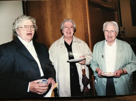 Sr. M. Christopher on the left, Sr. M. Caroline in the center and Sr. Madeline on the right