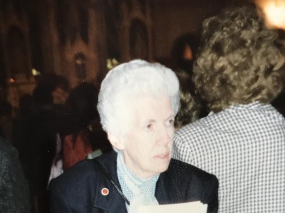 Loretta in our Chapel of the Divine Compassion 