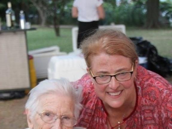 With her niece Anne Desel