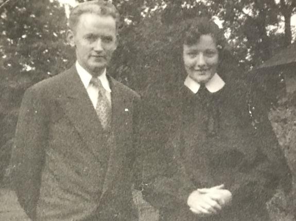 Sr. Margaret as a postulant with her dad