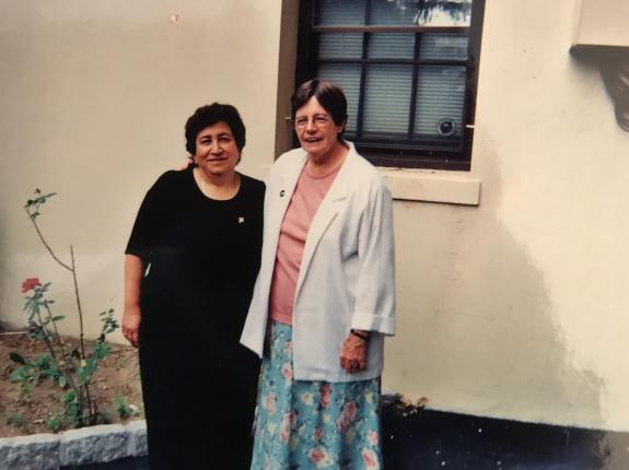 Sr. Patsy with her friend Tina on her right